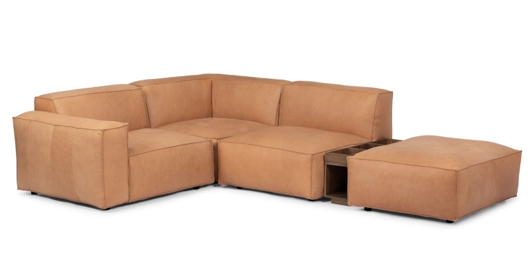 Solae Canyon Tan / Walnut Left Arm Corner Sectional - Primary View 1 of 15 (Open Fullscreen View).
