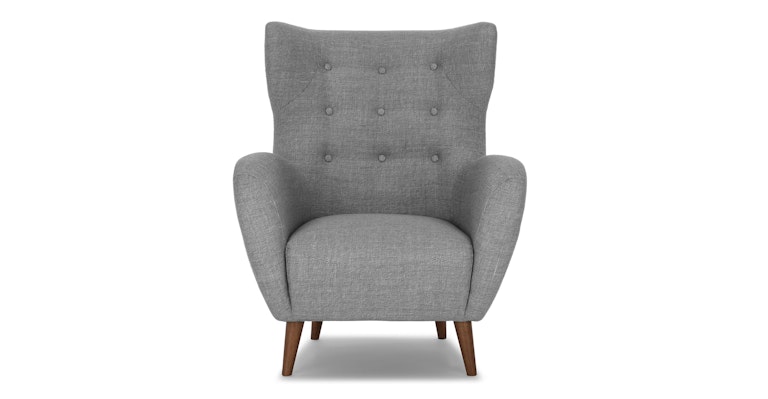 Walnut Jay Gray Fabric Lounge Chair, Gray Arm Chair