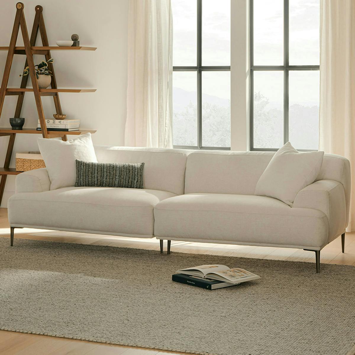 Article Abisko 91" Sofa — Quartz White performance fabric / 91 in