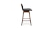 Sede Black Leather Walnut Swivel Counter Stool - Gallery View 3 of 11.