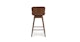 Sede Black Leather Walnut Swivel Counter Stool - Gallery View 4 of 11.