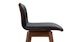 Sede Black Leather Walnut Swivel Counter Stool - Gallery View 6 of 12.