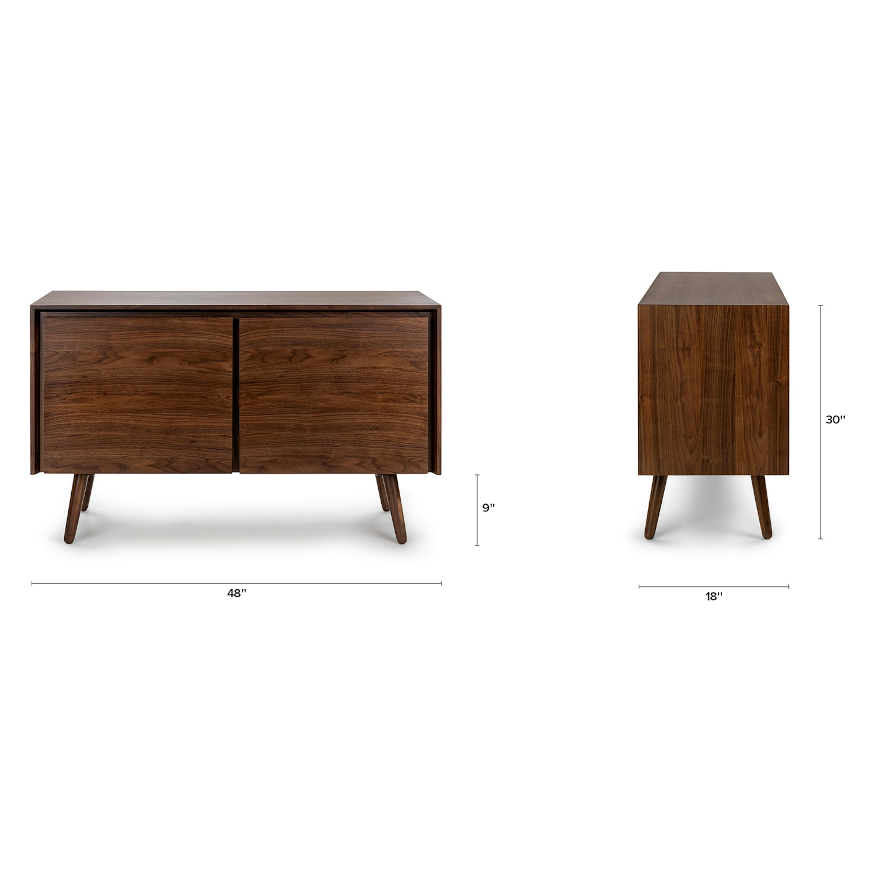 48 Walnut Sideboard 2 Doors Article Seno Modern Furniture