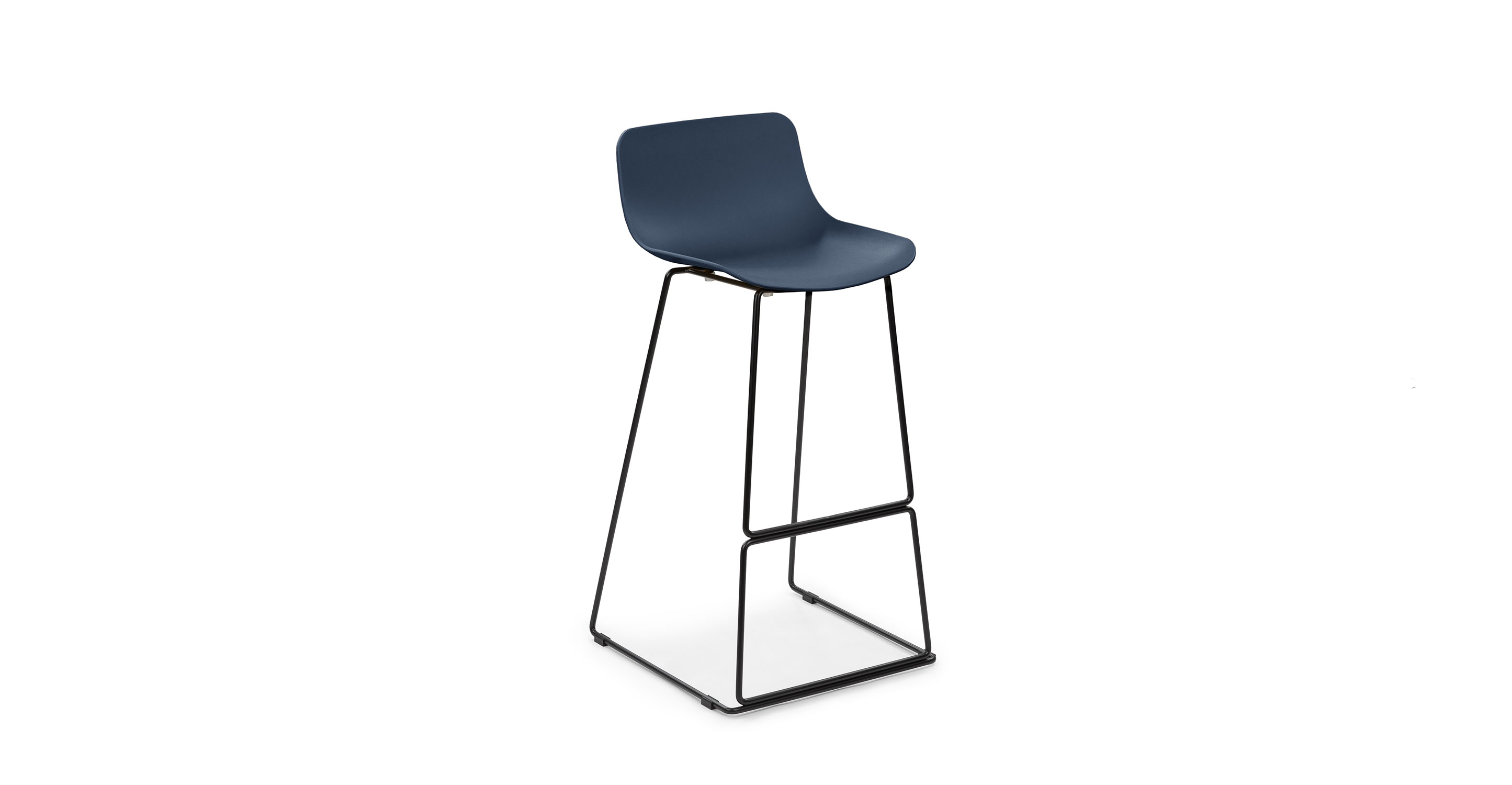 Baya Blue Polypropylene Steel Fixed Bar Height Stool Anco Article