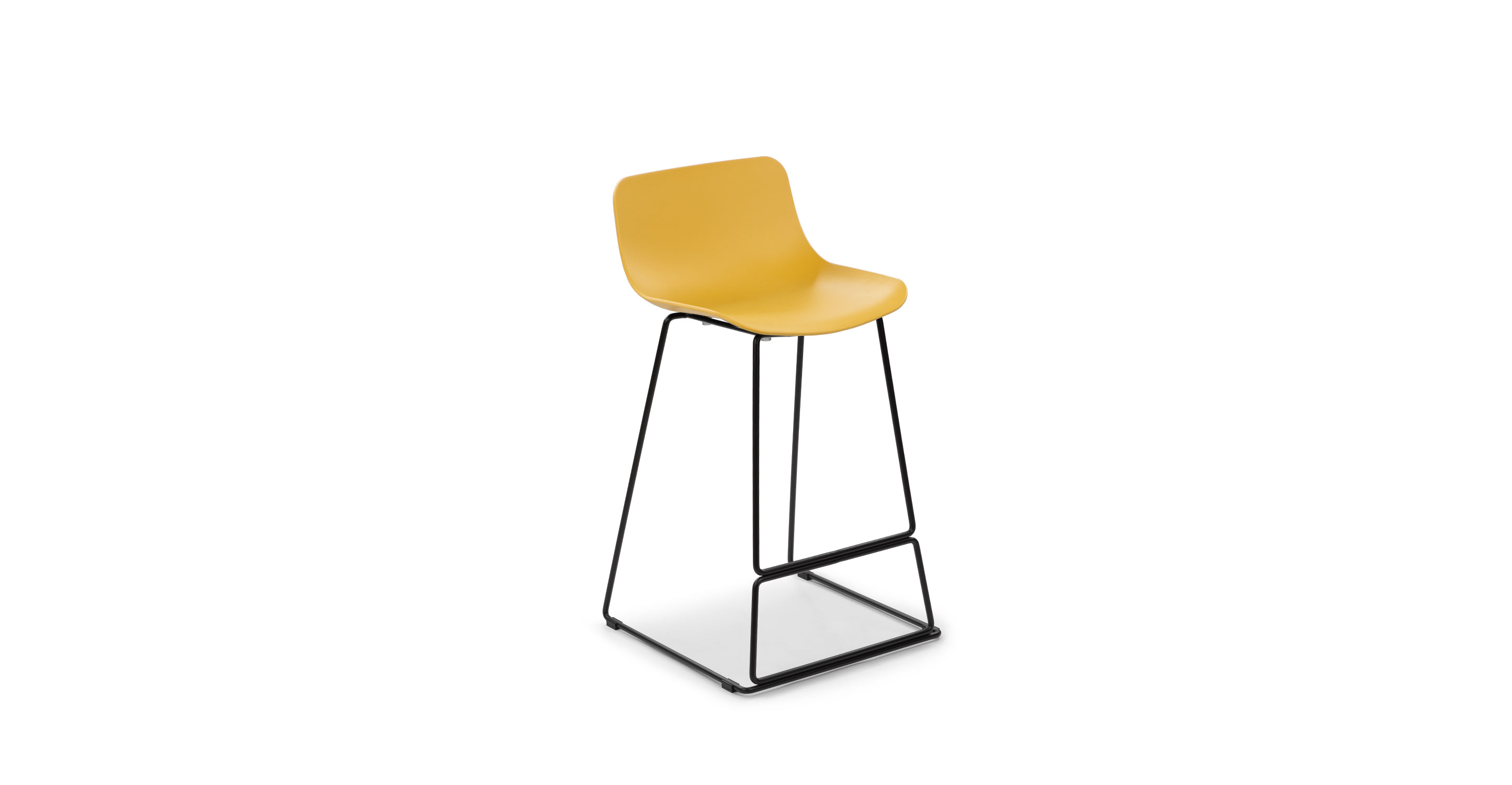 Mustard Yellow Polypropylene Steel Fixed Counter Height Stool Anco Article