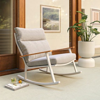 Eleya 31.5" Outdoor Rocking Chair - Cera Gray