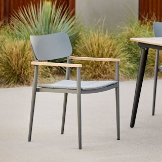 Elan Outdoor Stackable Dining Chair - Dark Gray