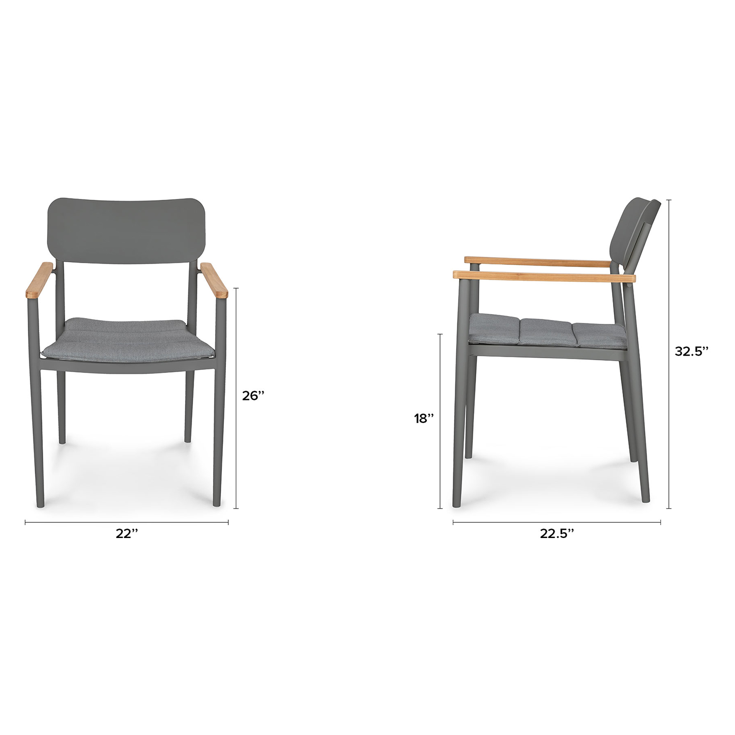 Elan Outdoor Stackable Dining Chair - Thumbnail 3