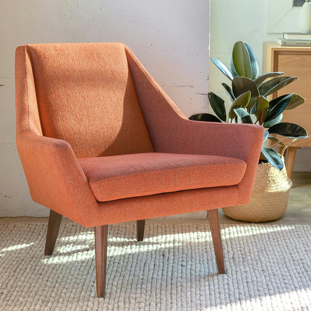 Article Angle 33" Lounge Chair — Rosehip Orange / Walnut / 33 in