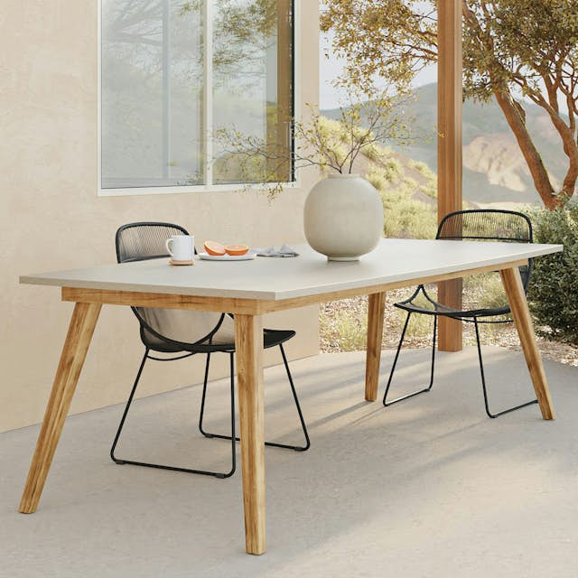 Atra Concrete & Acacia Outdoor Dining Table for 8 Article