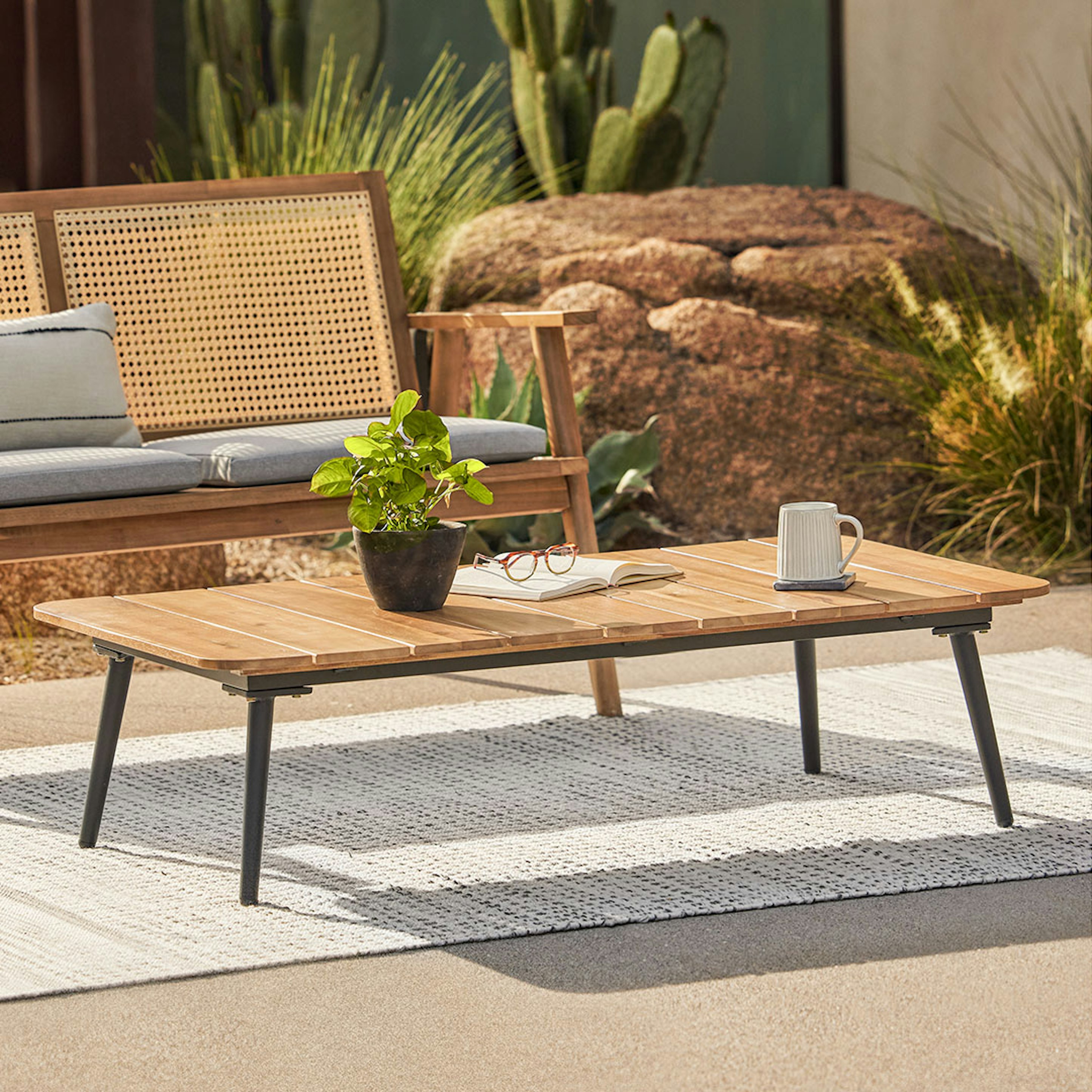 Slate Gray Outdoor Wooden Coffee Table | Latta | Article