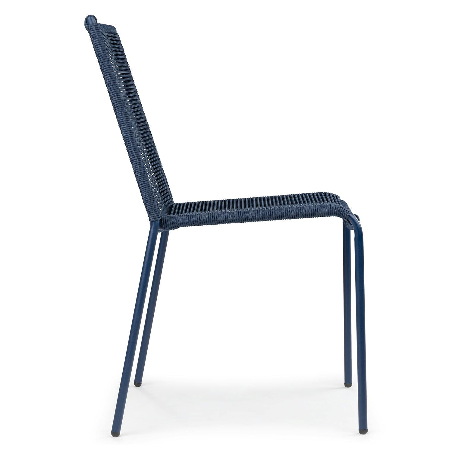 Steel Framed Indigo Blue Woven Rope Dining Chair | Zina | Article
