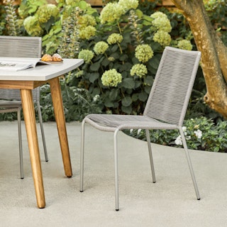 Zina Outdoor Stackable Dining Chair - Heathered Gray