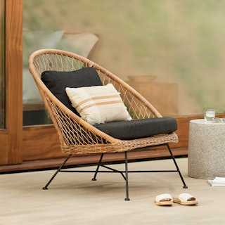 Dark Gray Outdoor Lounge Chair, Steel Legs | Article Aeri Modern Furniture