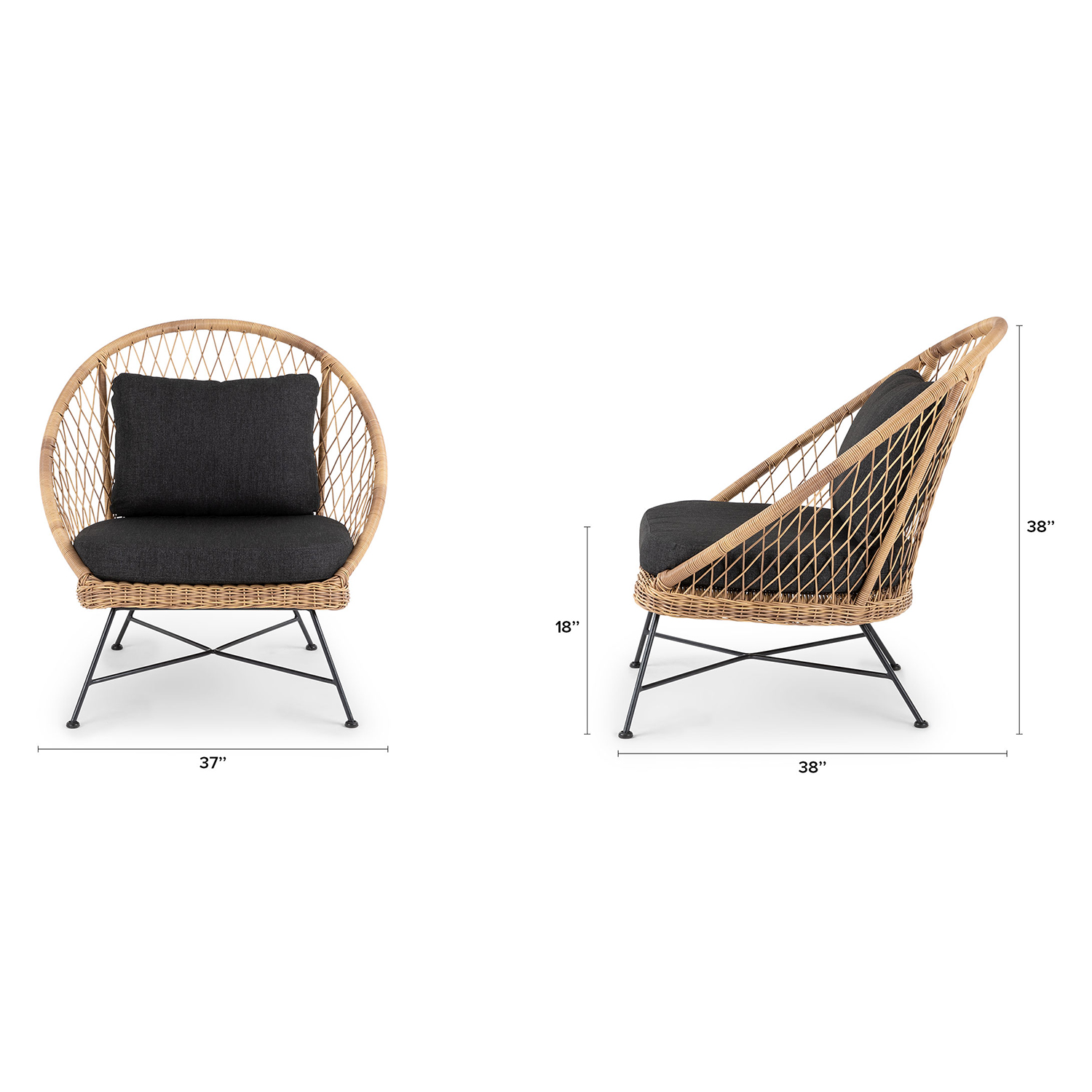 Aeri slate gray lounge chair discount