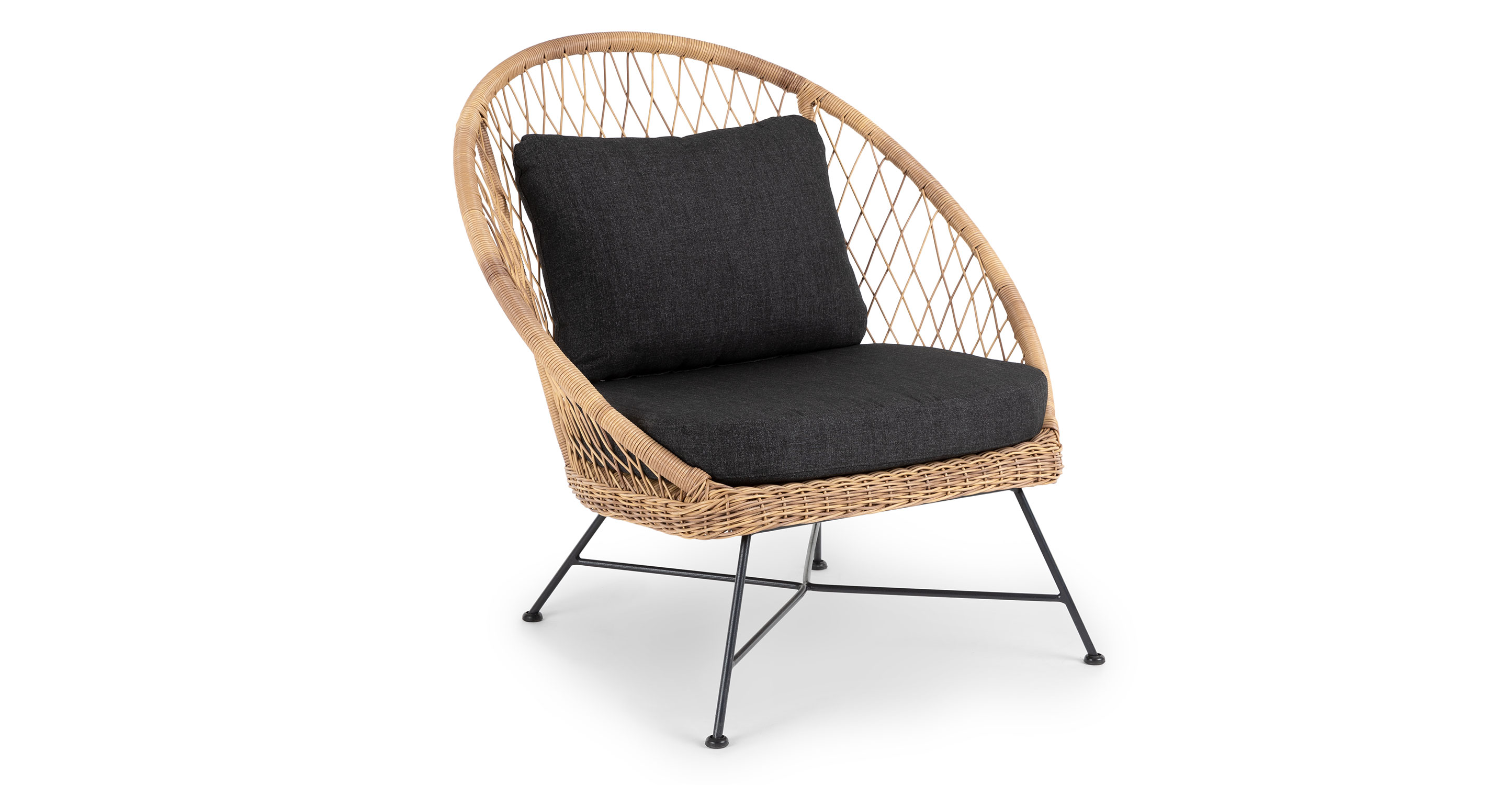 Wicker Outdoor Lounge Chair W Slate, Grey Lounge Chairs Outdoor