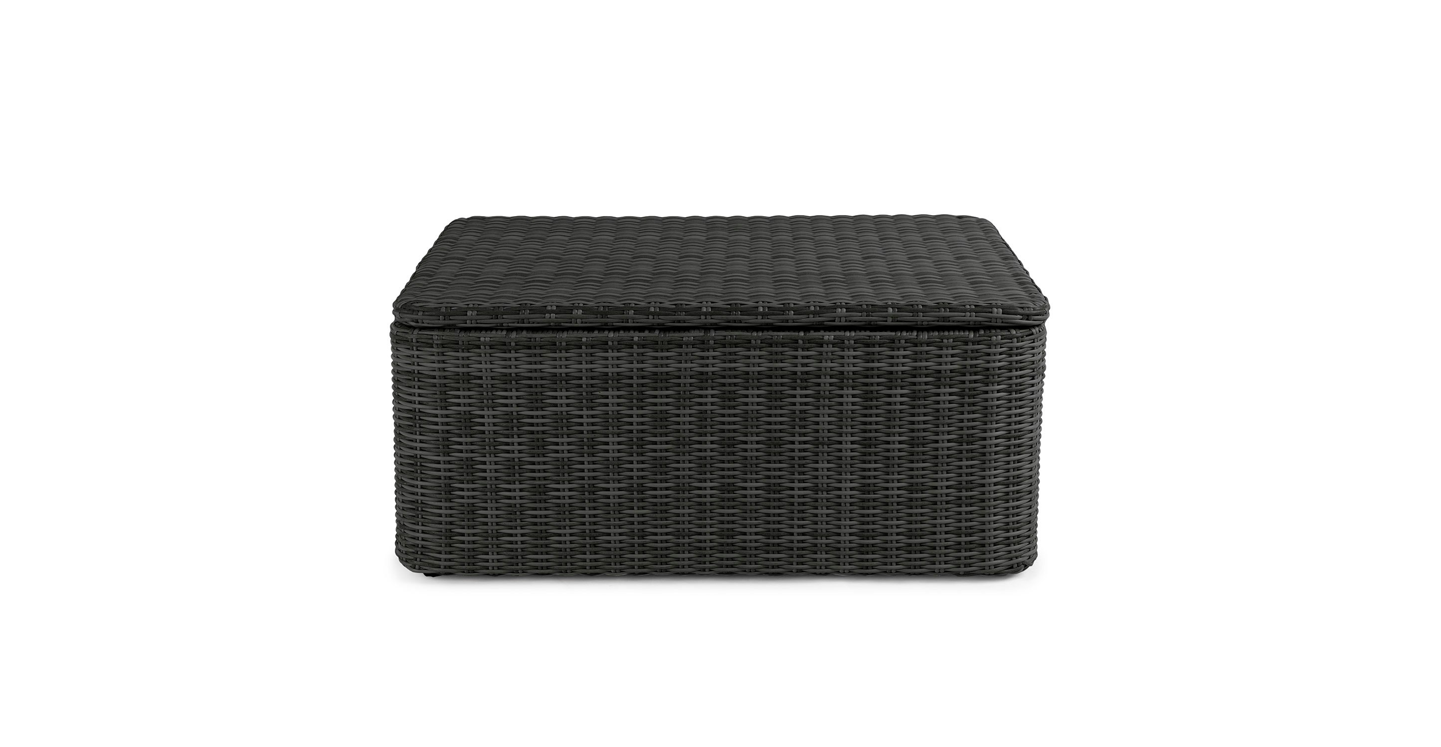 Slate Gray Ora Wicker Outdoor Storage Coffee Table Article