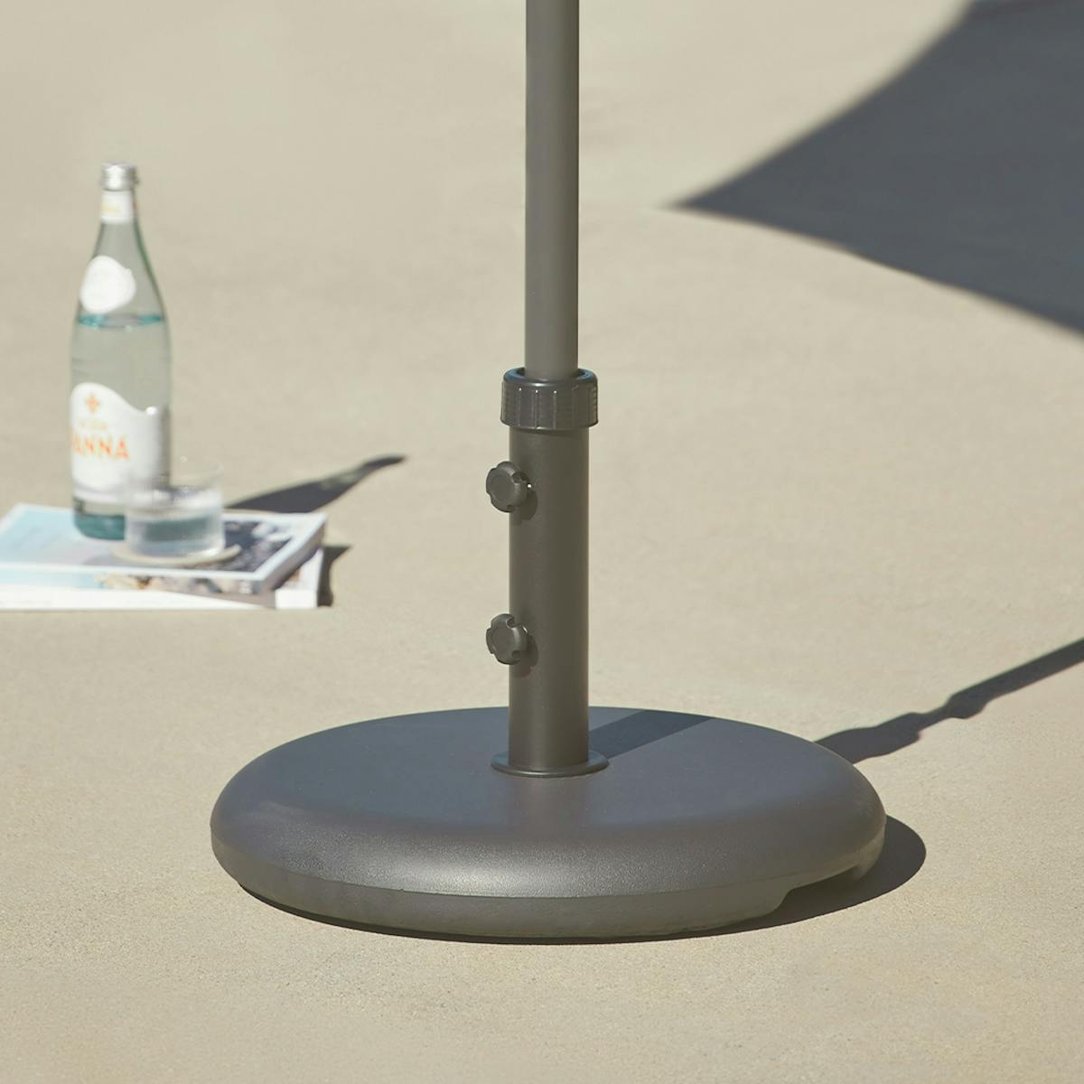 gray patio umbrella base Grey standing umbrella base on your patio or at any outdoor event without worry Maypex 42 lbs. Premium Heavy