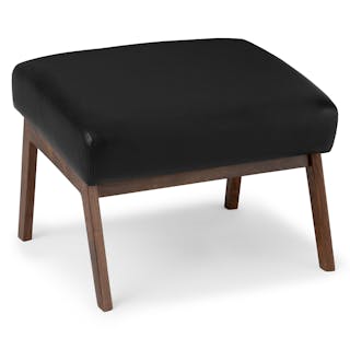 Otio 22" Leather Ottoman - Walnut and Black