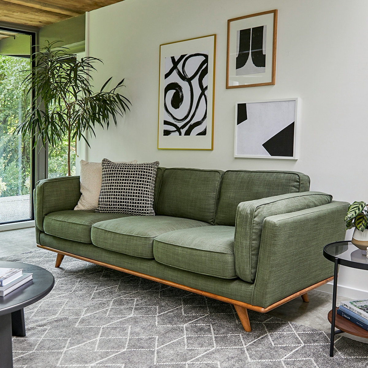 Timber Olio Green Sofa