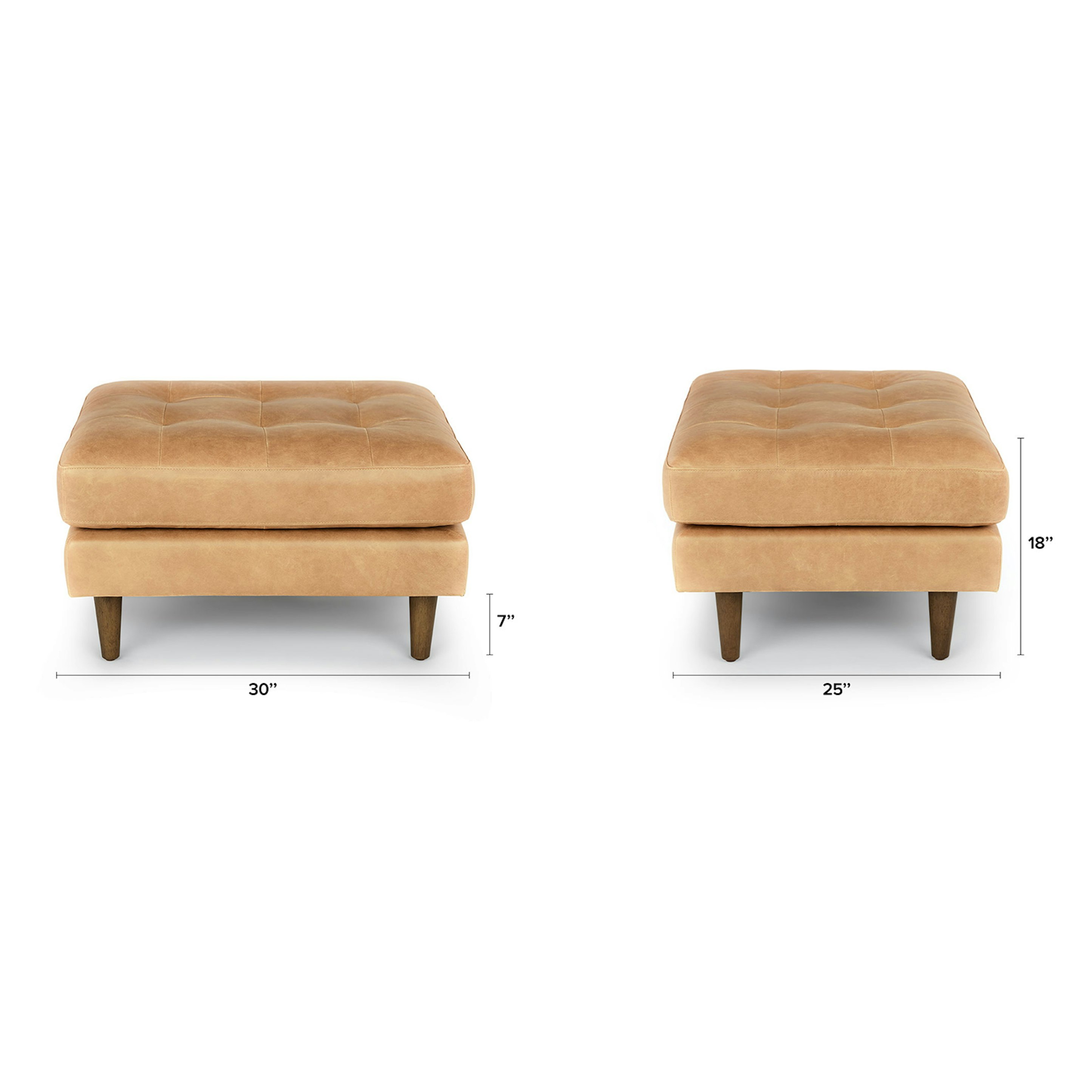 Sven 30" Leather Ottoman - Thumbnail 5