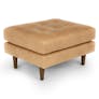 Sven 30" Tufted Leather Ottoman - Charme Tan
