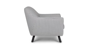 Charcoal & Ivory Houndstooth Fabric Lounge Chair | Gabriola | Article
