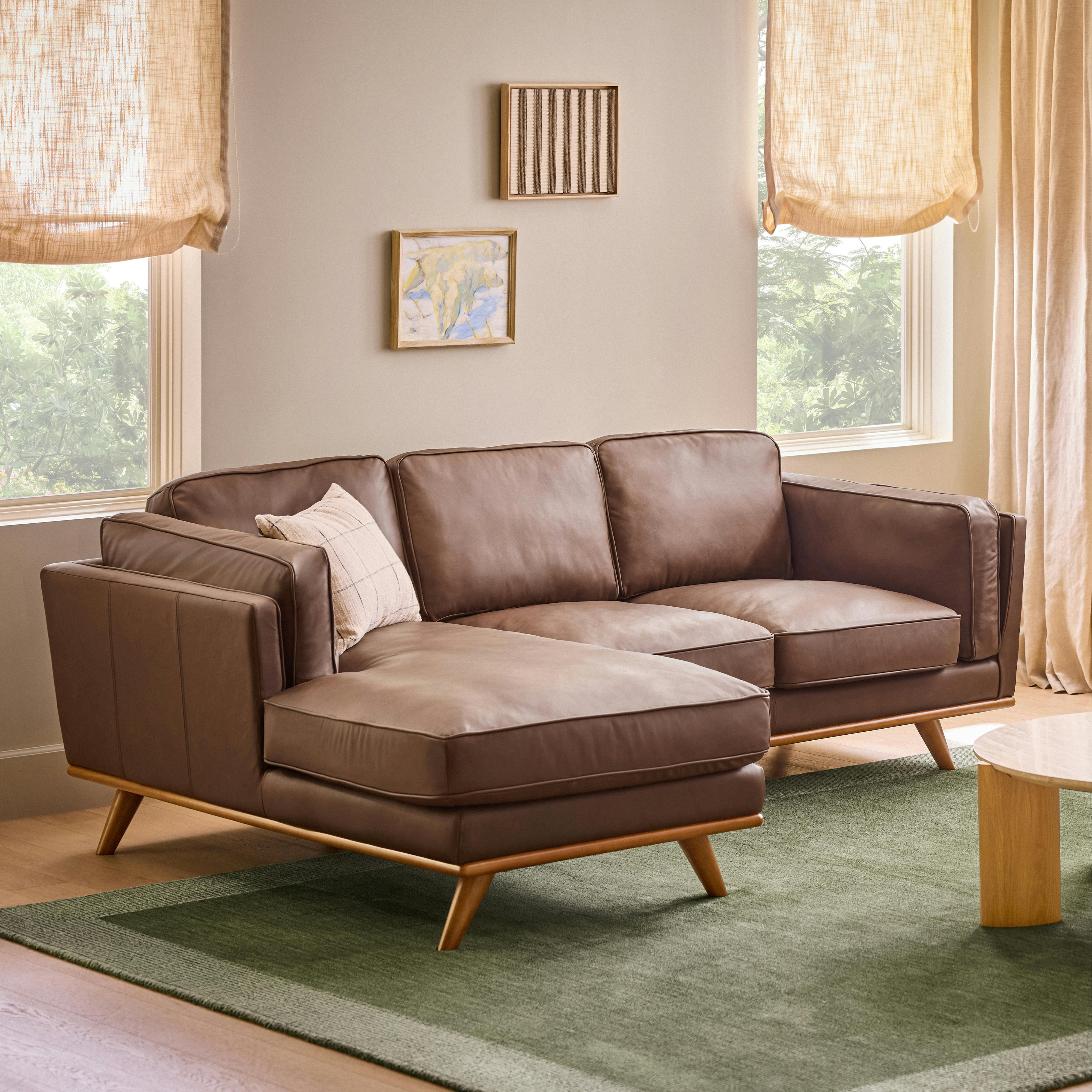 Afternoon Tea LIVING　チェスト Timber Charme Chocolat Leather & Honey Oak Left Chaise Sectional
