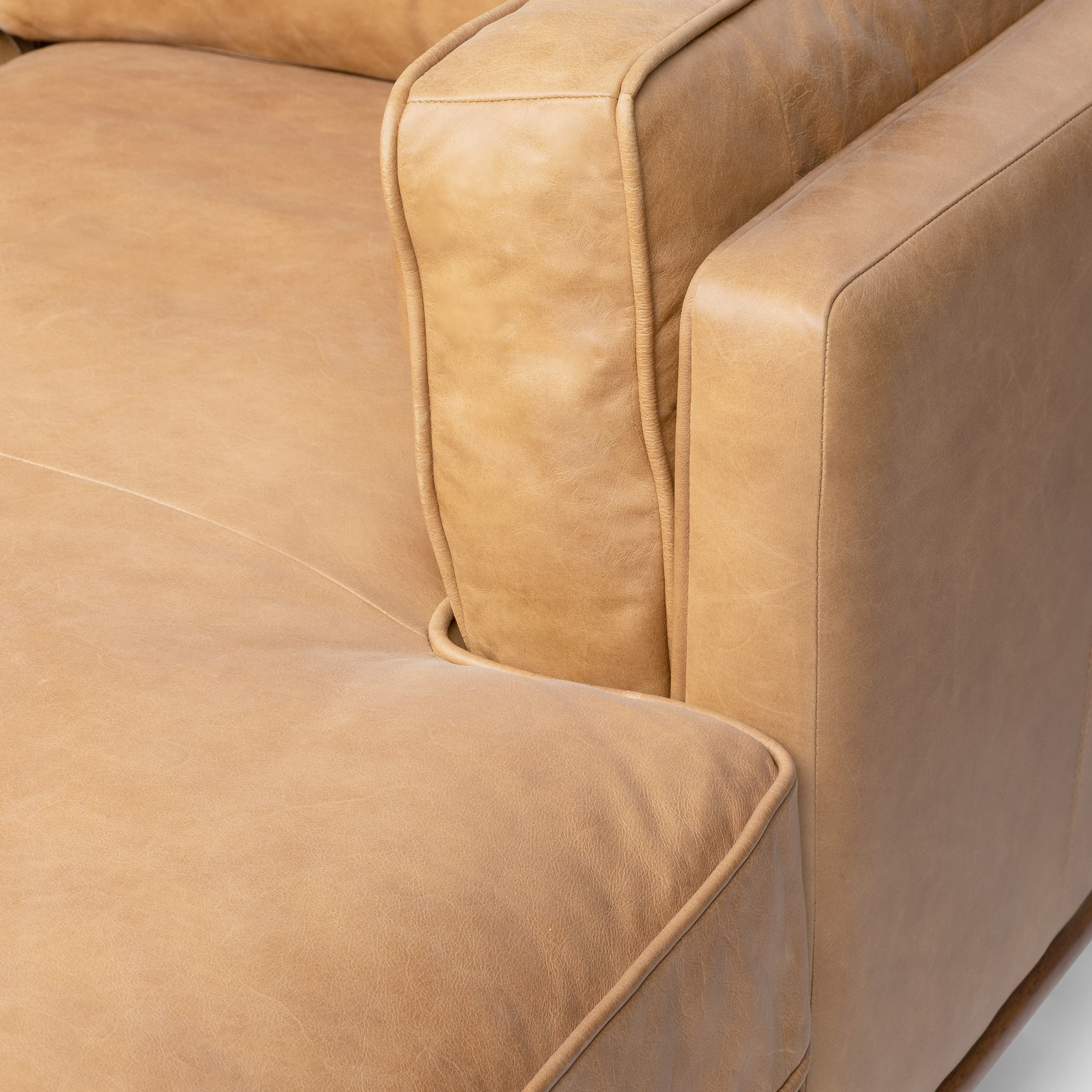 Timber 93" Leather Right Sectional Sofa - Charme Tan