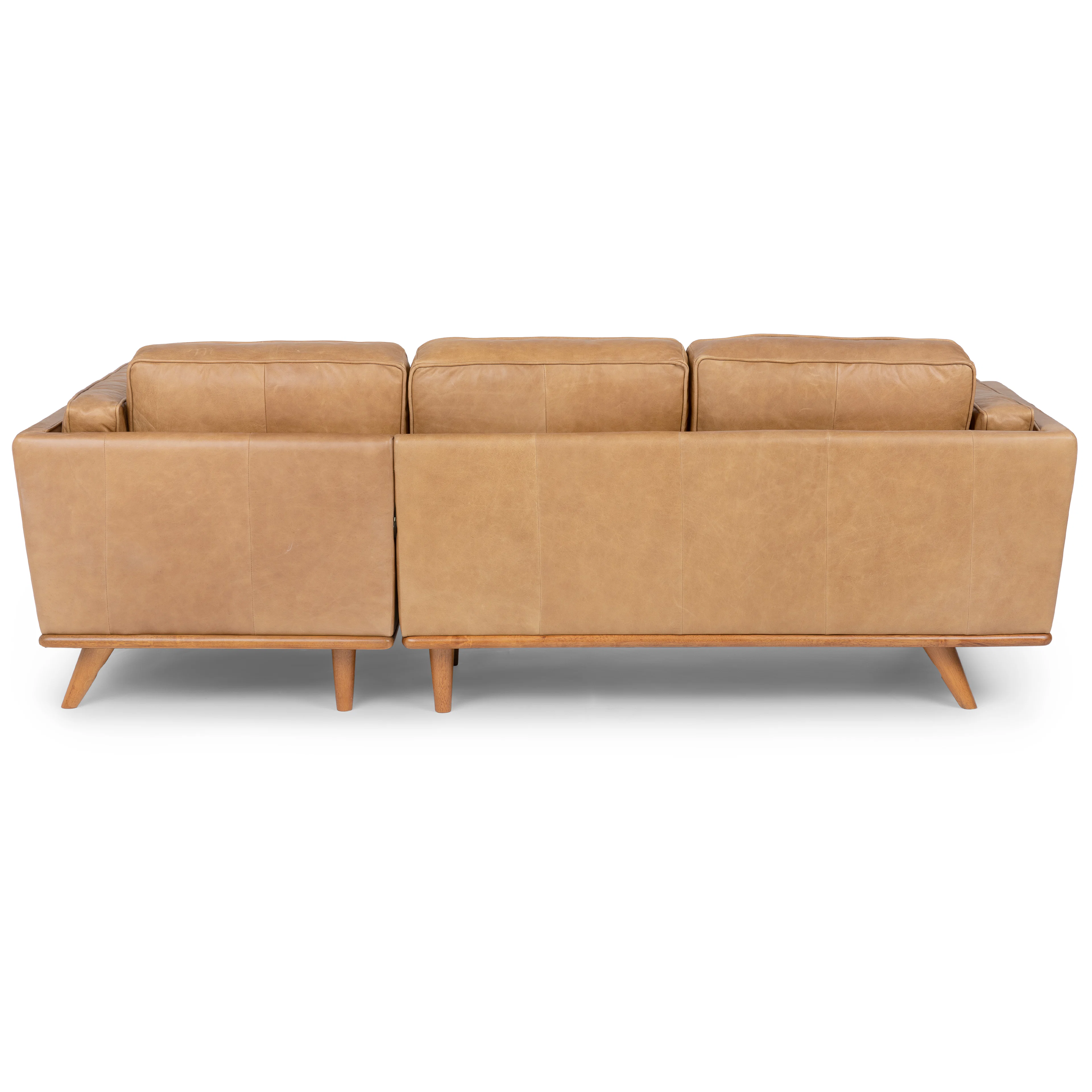 Timber 93" Leather Right Sectional Sofa - Charme Tan