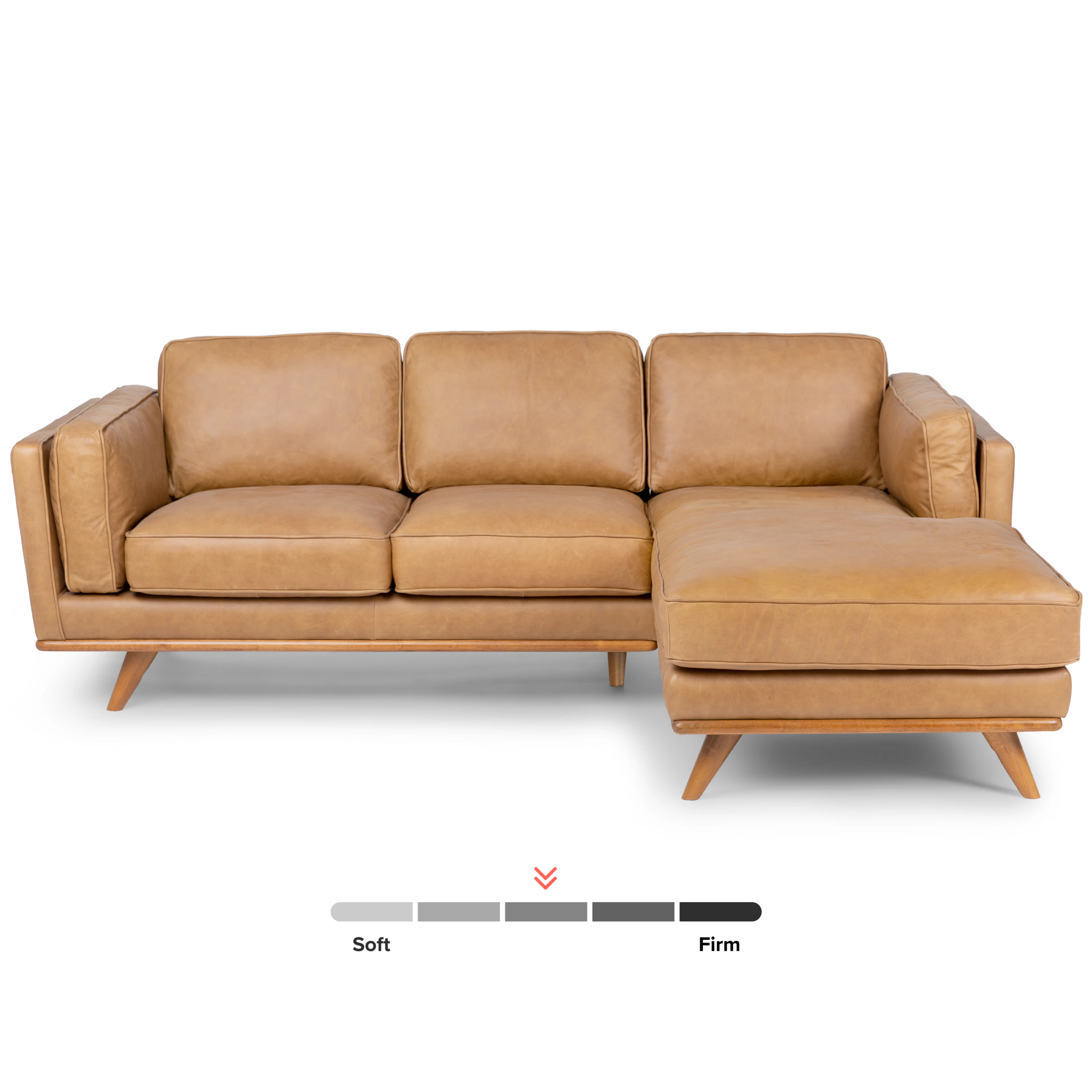 Timber 93" Leather Right Sectional Sofa - Charme Tan