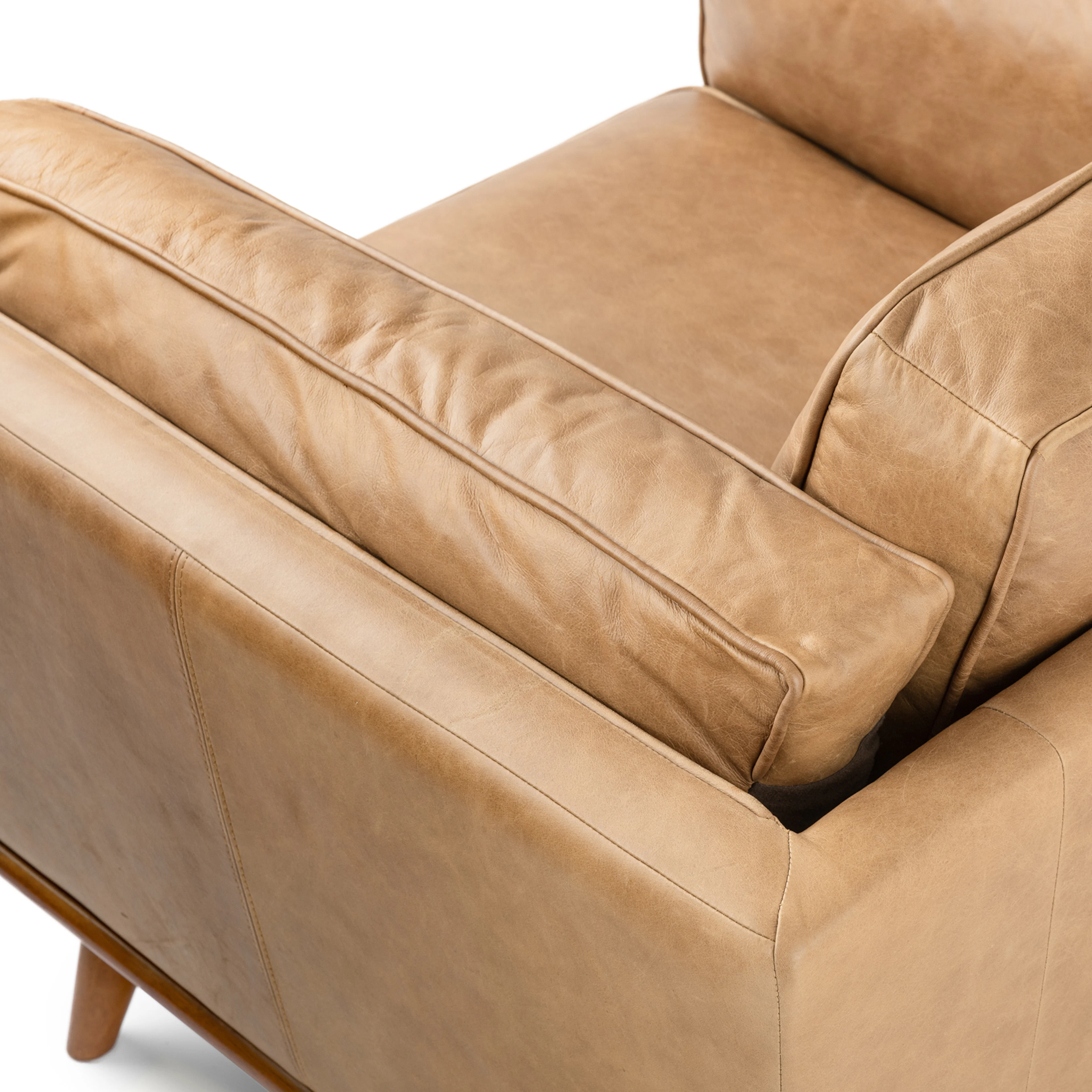 Timber 41" Leather Lounge Chair - Charme Tan