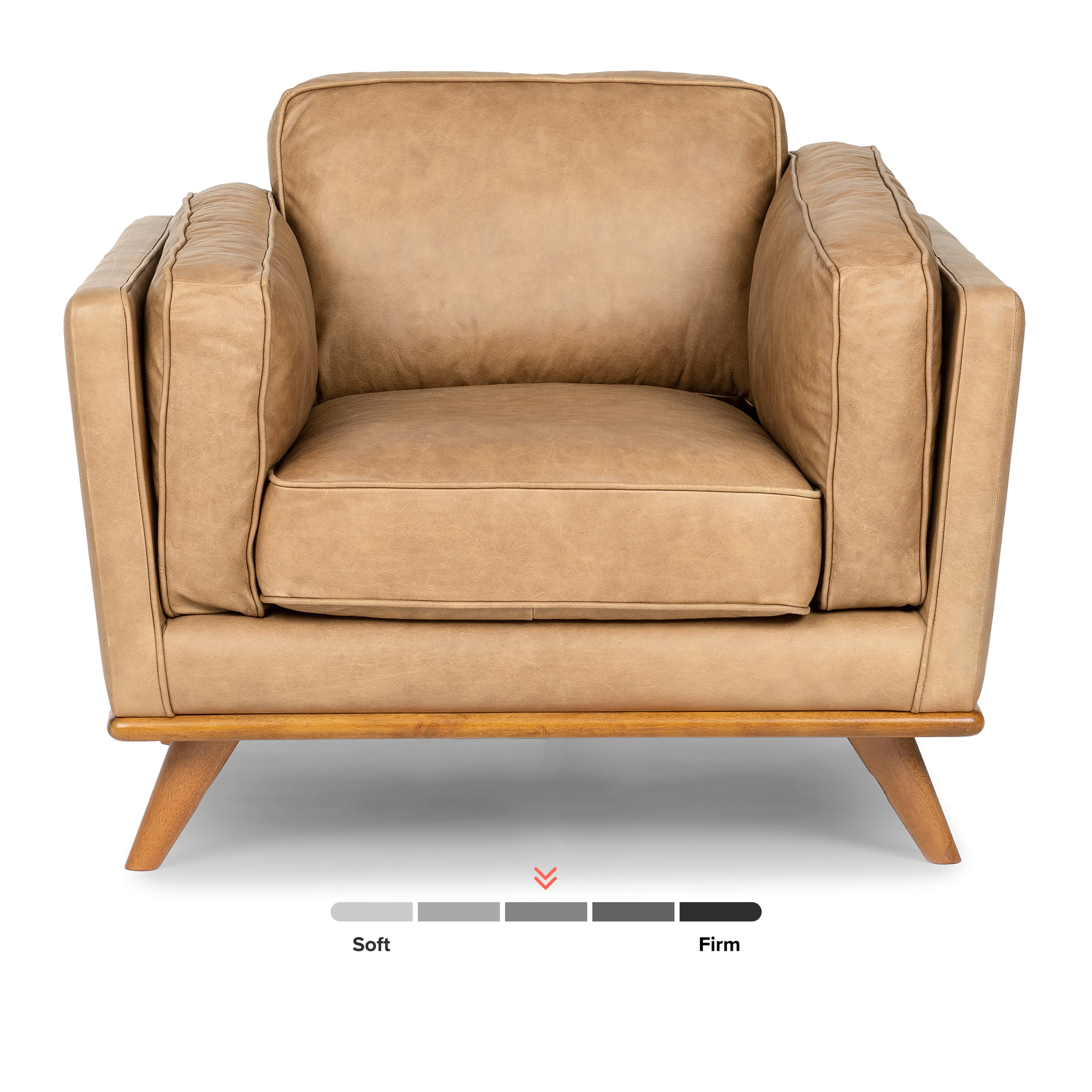 Timber 41" Leather Lounge Chair - Charme Tan
