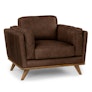 Timber 41" Leather Lounge Chair - Charme Chocolat