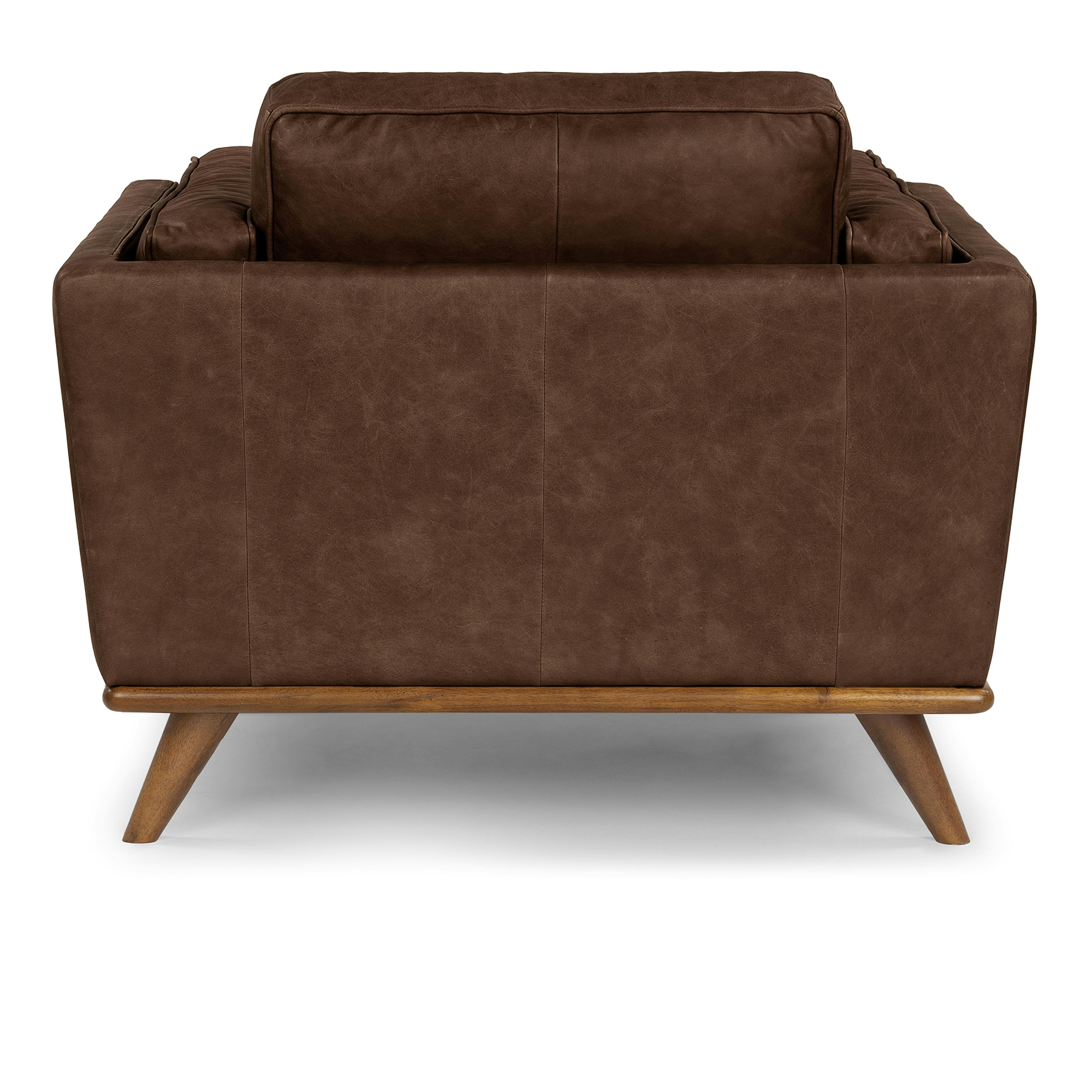 Charme Chocolat Leather w/ Honey Oak Lounge Chair | Article