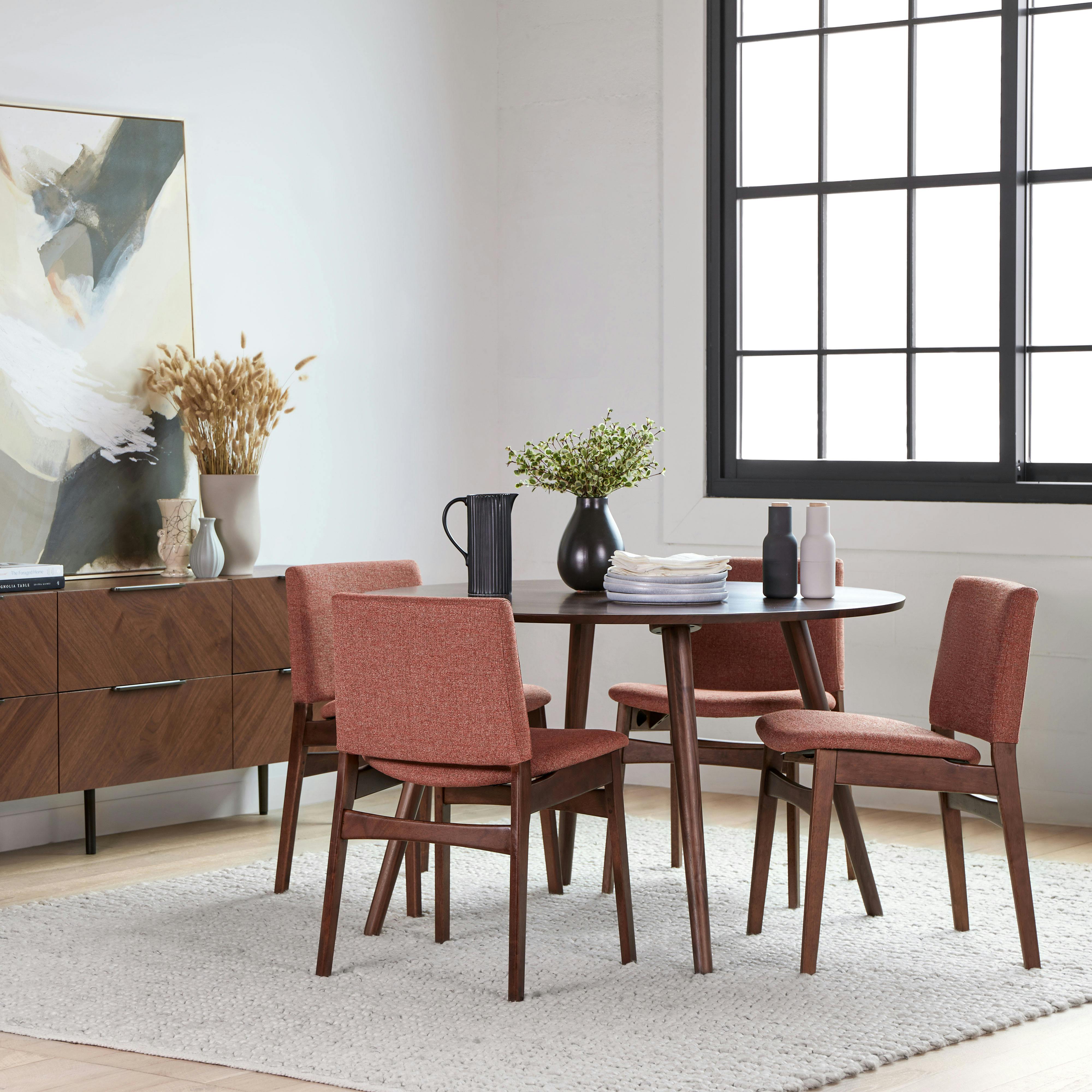 Nosh Dining Chair - Walnut and Rosehip Orange