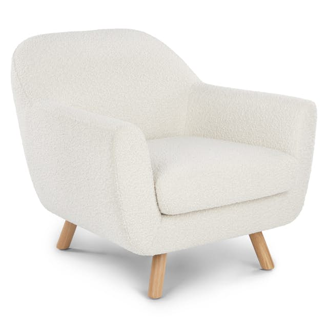 Ash & Ivory Boucle Fabric Lounge Chair Gabriola Article