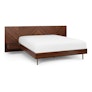 Nera Queen Low Profile Bed with Nightstands Set - Walnut
