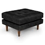 Sven 30" Tufted Leather Ottoman - Oxford Black