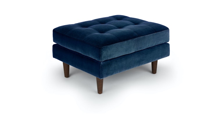 Quality Upholstered Furniture Small Footstool, Ottoman Walnut