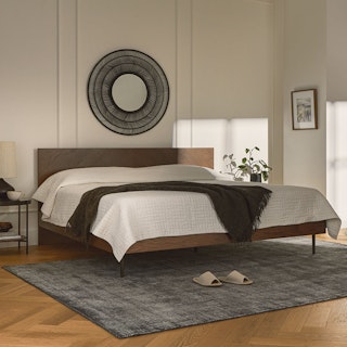 Nera King Low Profile Bed - Walnut