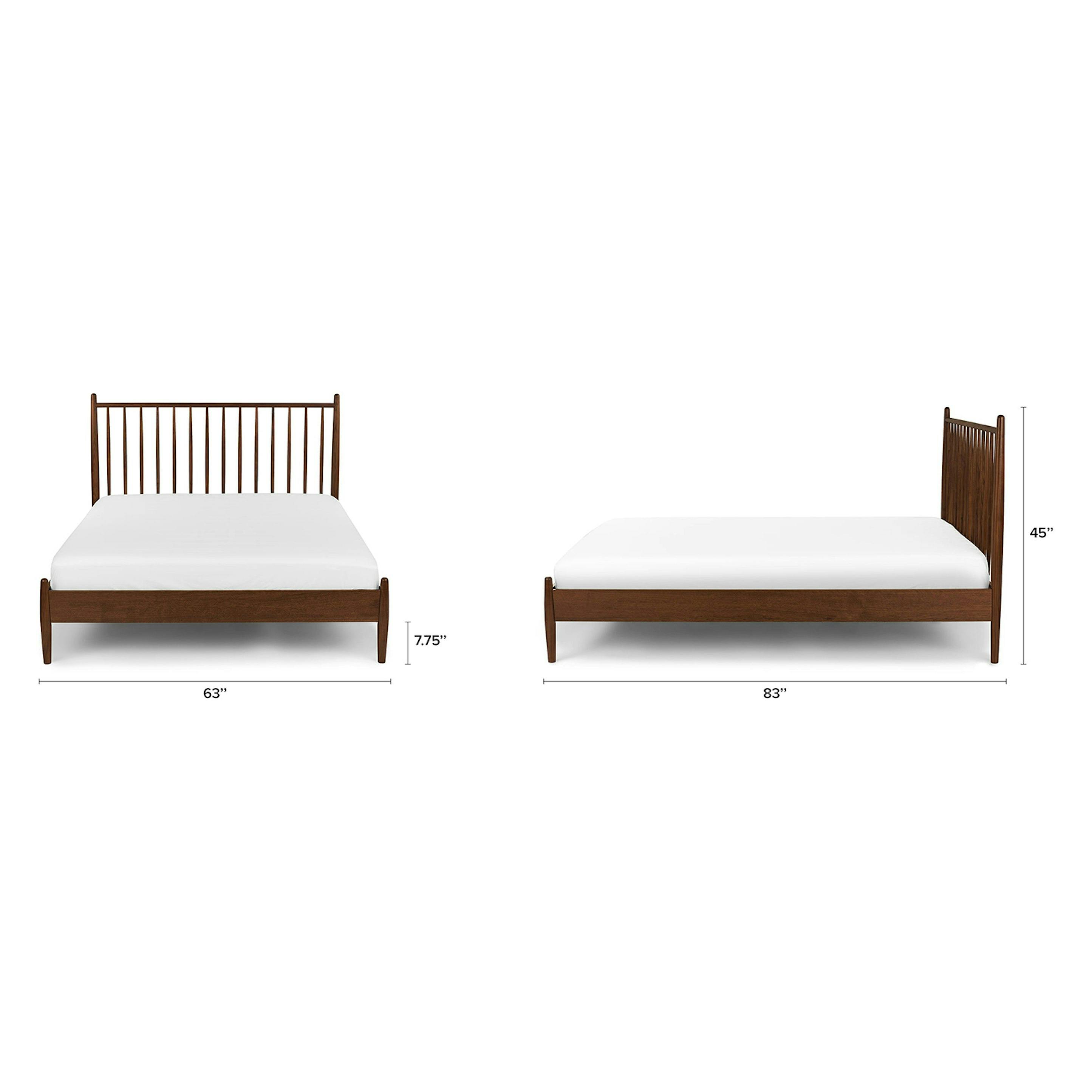 Walnut Queen-Sized Wooden Spindle Bed Frame | Lenia | Article