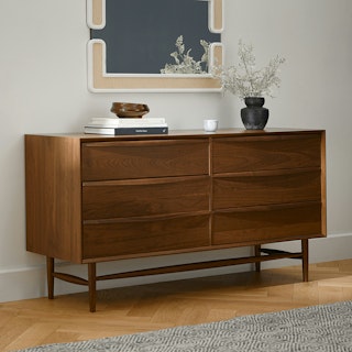 Lenia 6-Drawer Double Dresser - Walnut