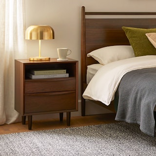 Lenia 2-Drawer Nightstand - Walnut