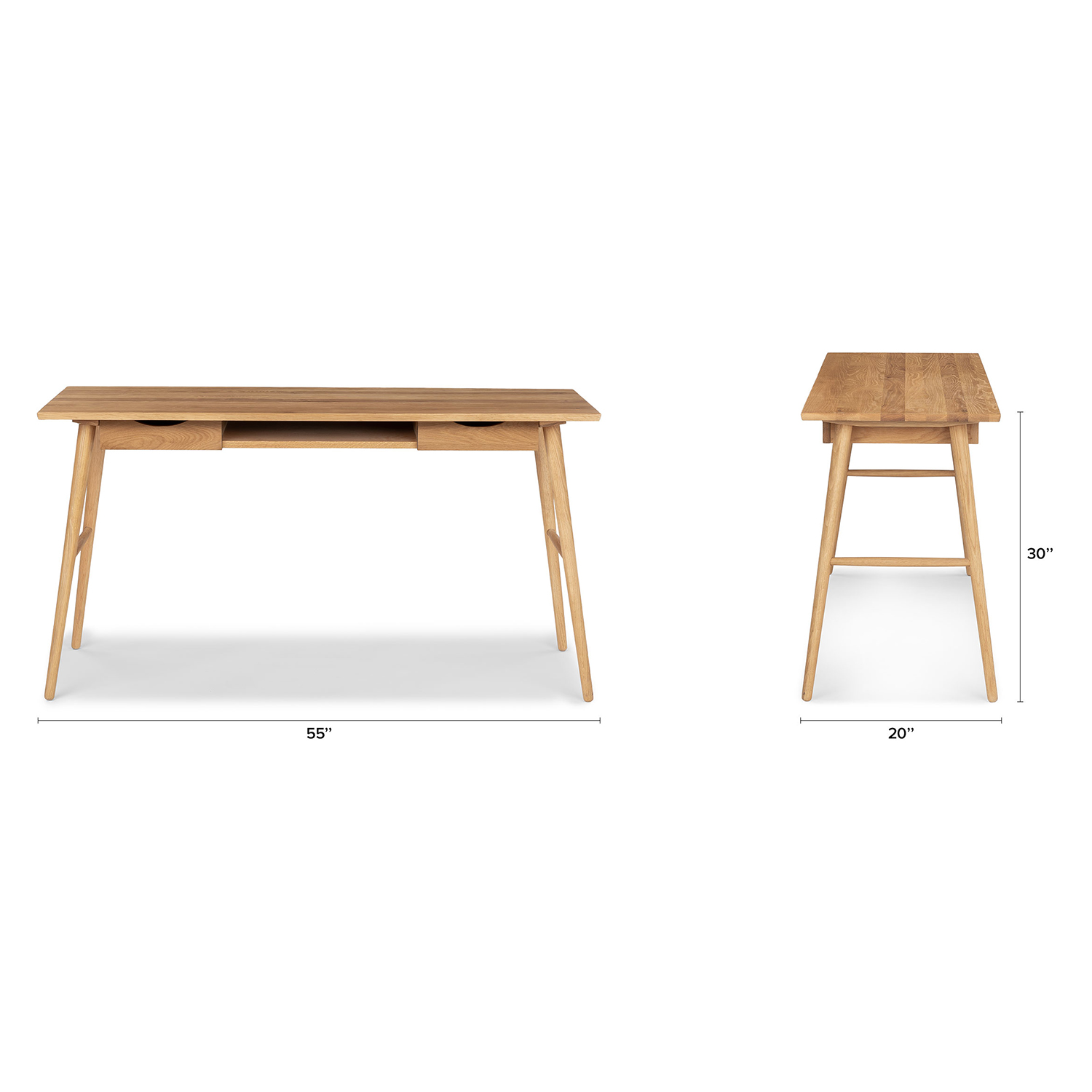 Culla Oak Desk w/ Drawers | Article