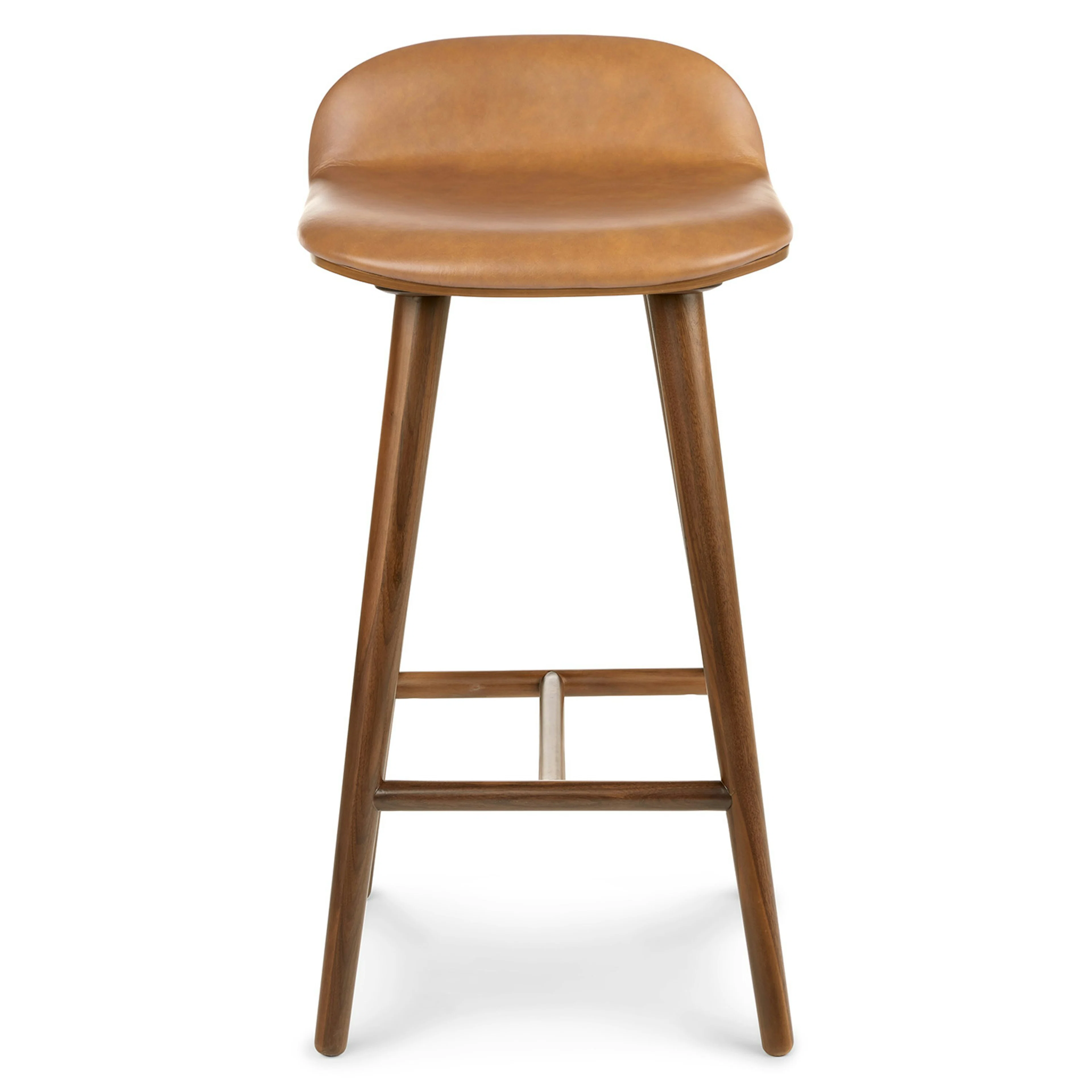Sede Leather Counter Stool - Walnut and Toscana Tan