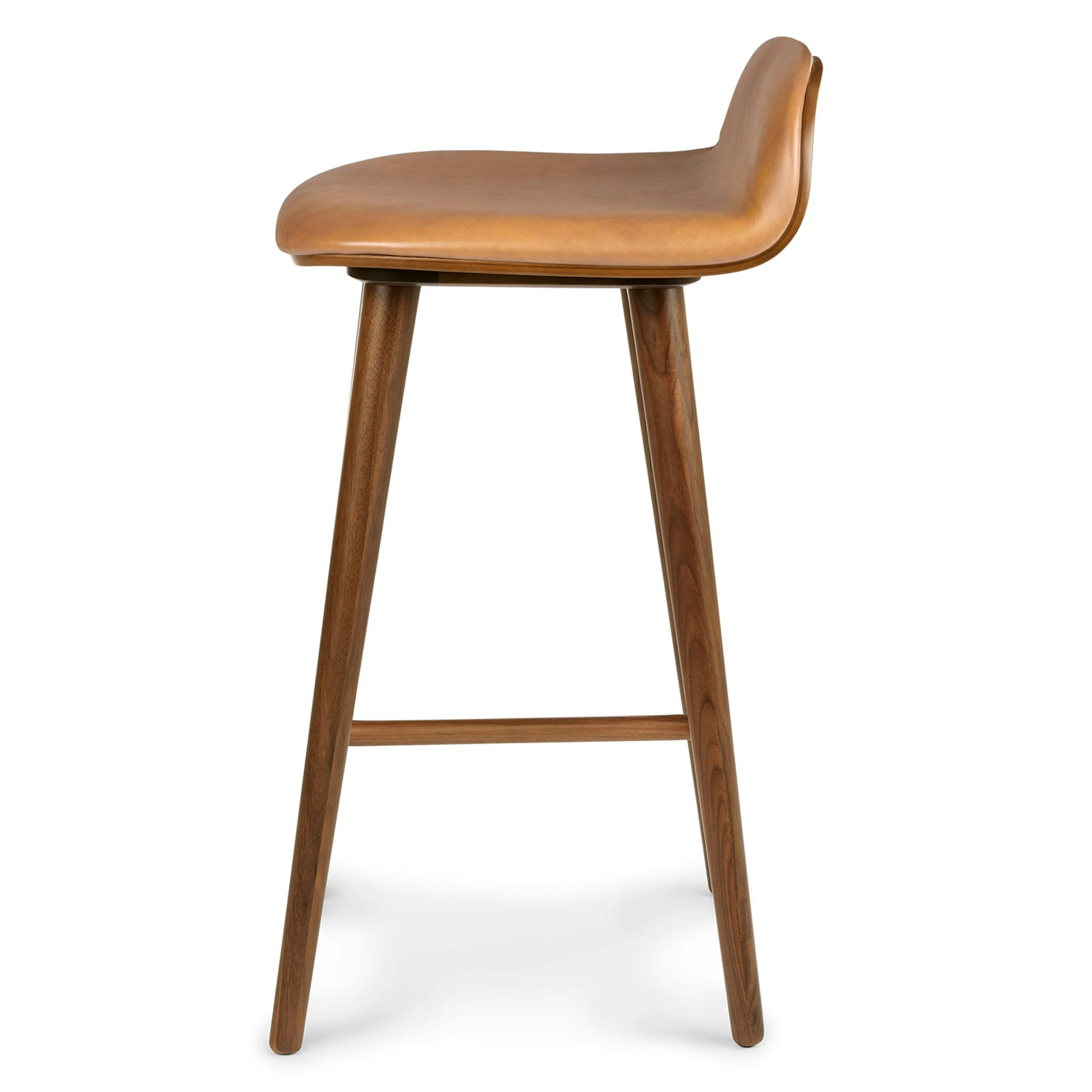 Sede Leather Counter Stool - Walnut and Toscana Tan