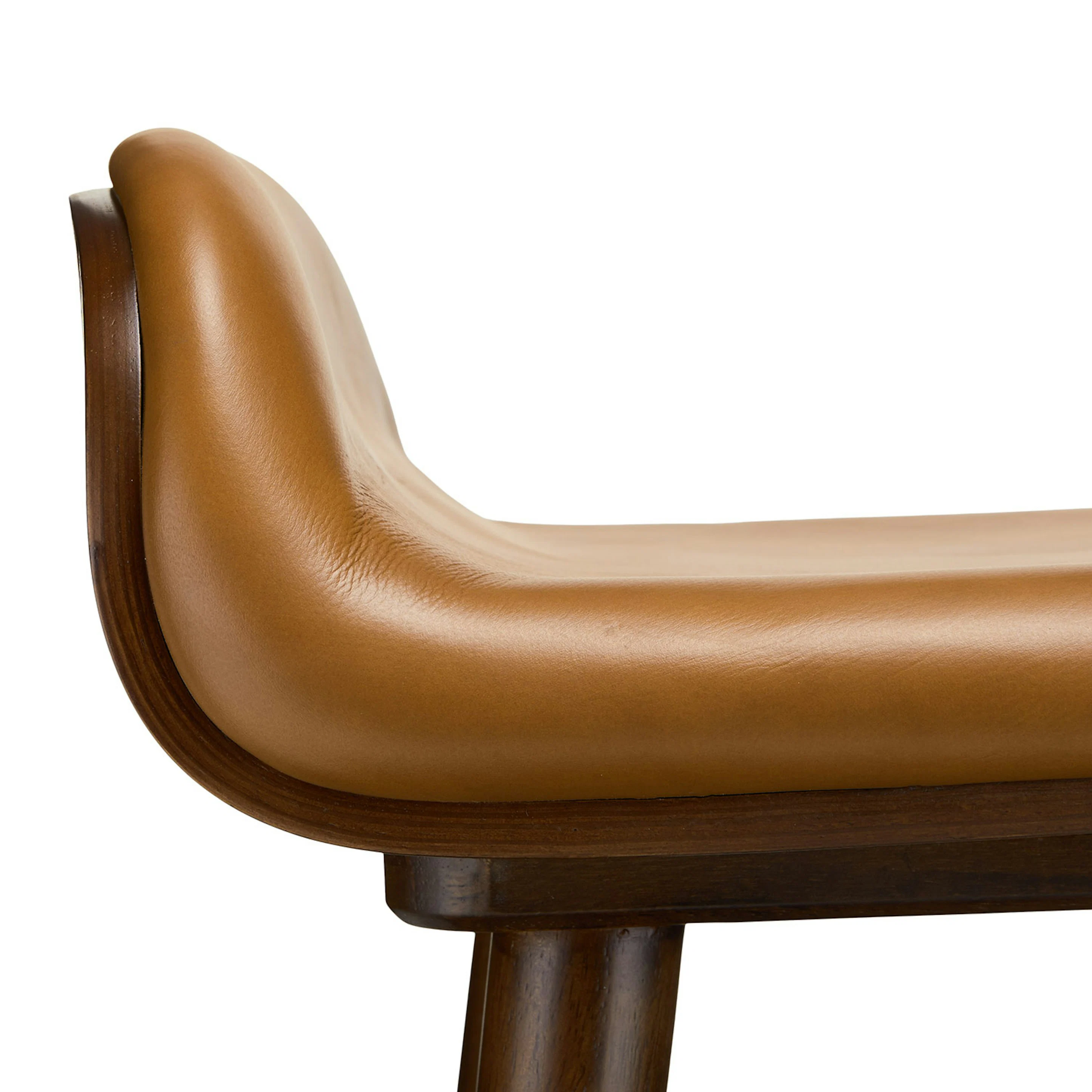 Sede Leather Counter Stool - Walnut and Toscana Tan