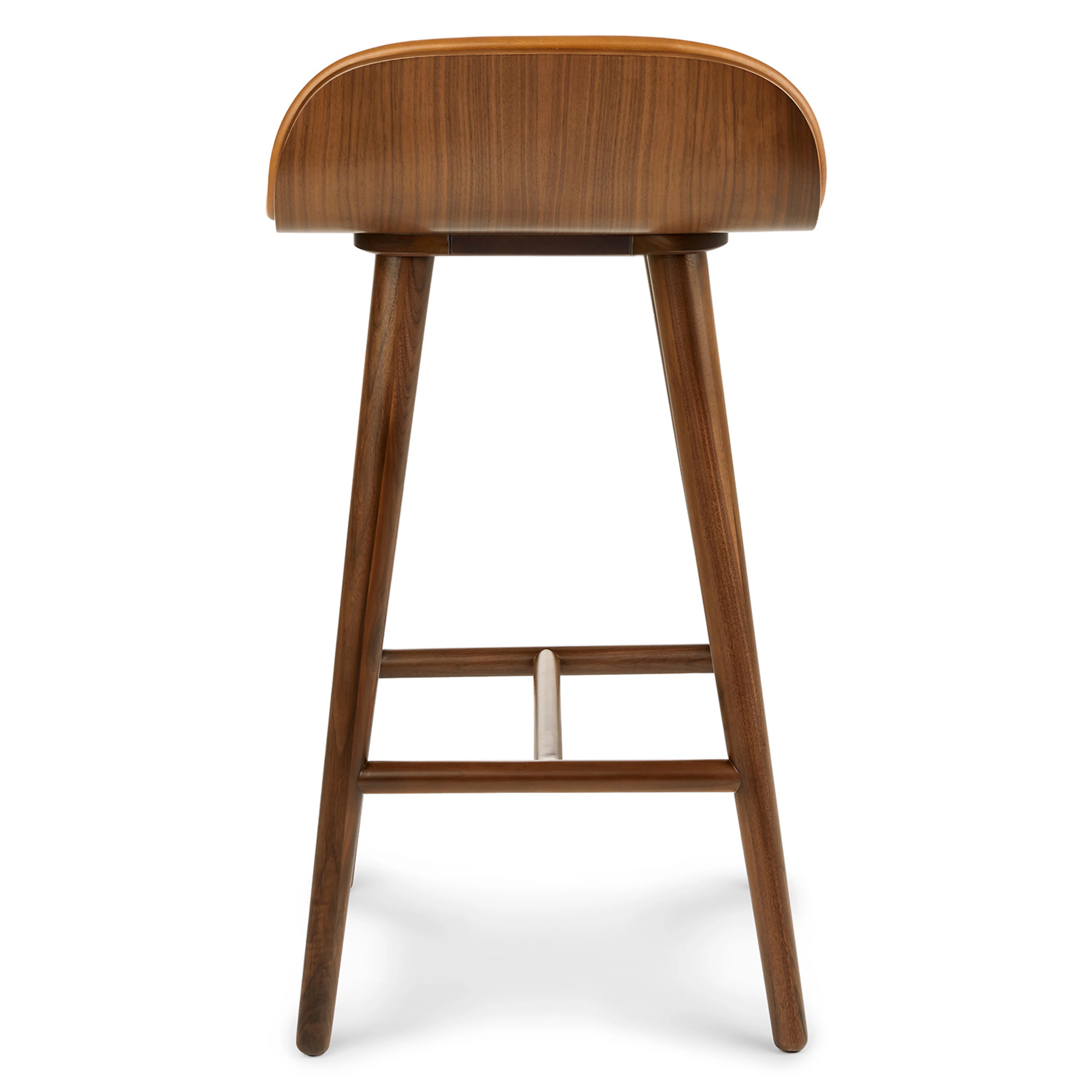 Sede Leather Counter Stool - Walnut and Toscana Tan