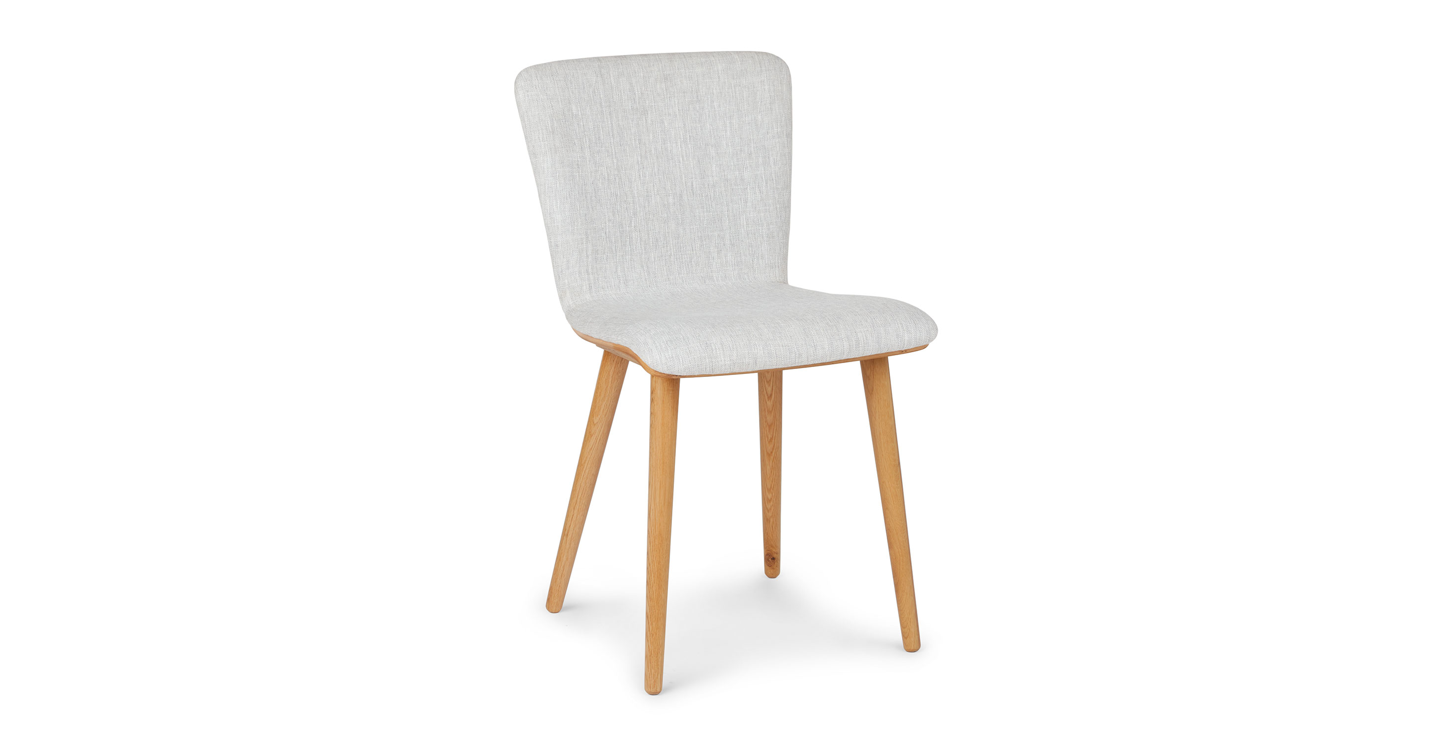 Mist Gray Fabric Oak Dining Chair, Gray Oak Dining Chairs